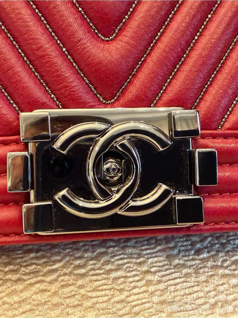 CHANEL rich burgundy